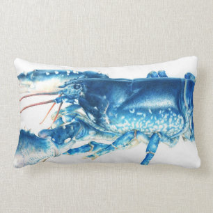 Blue lobster fine art lumber pillow