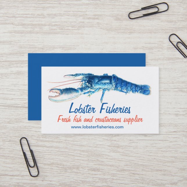 Blue lobster fisheries / fisherman business card (Front/Back In Situ)