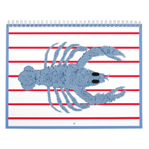 Blue Lobster French Red Calendar