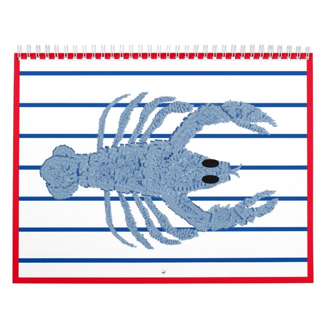 Blue Lobster French Red Calendar (Cover)