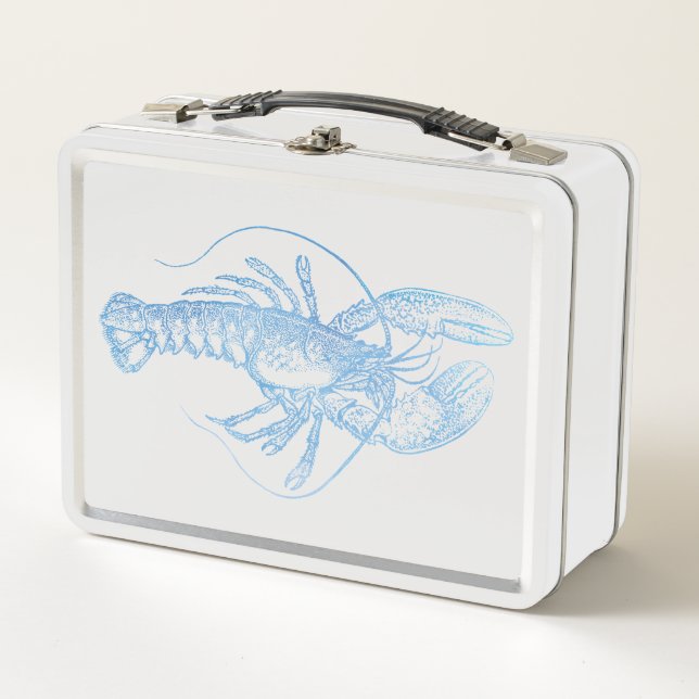 Blue Lobster Metal Lunch Box (Front)
