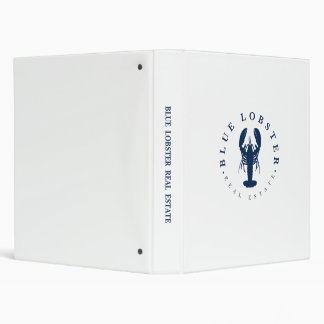Blue Lobster Real Estate Button Binder