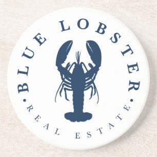 Blue Lobster Real Estate Button Coaster