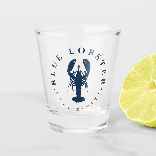 Blue Lobster Real Estate Shot Glass (Front)