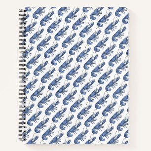 Blue Lobster Retro Vintage Image Notebook