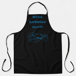 Blue Lobster Sea Animal Simple Outline Drawing Art Apron