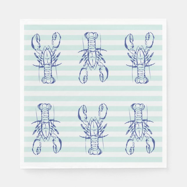 Blue Lobsters Napkin (Front)