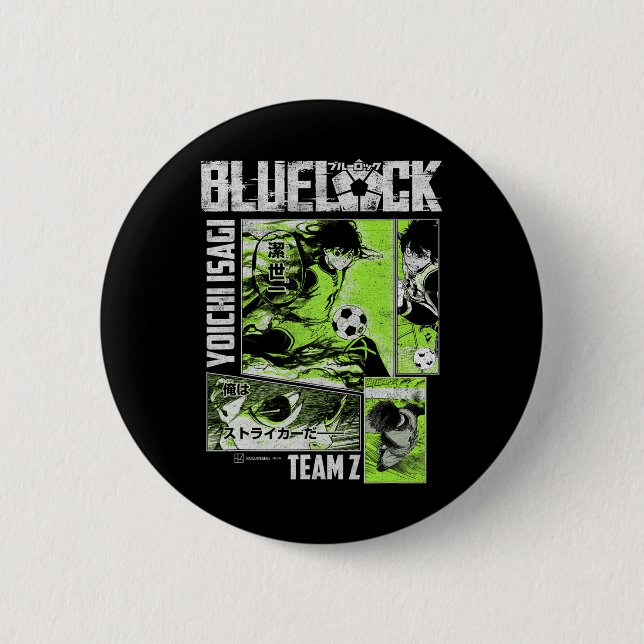 Blue Lock Yoichi Isagi Split Soccer Panels  2 Inch Round Button (Front)