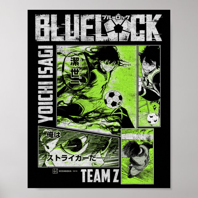 Blue Lock Yoichi Isagi Split Soccer Panels  Poster (Front)