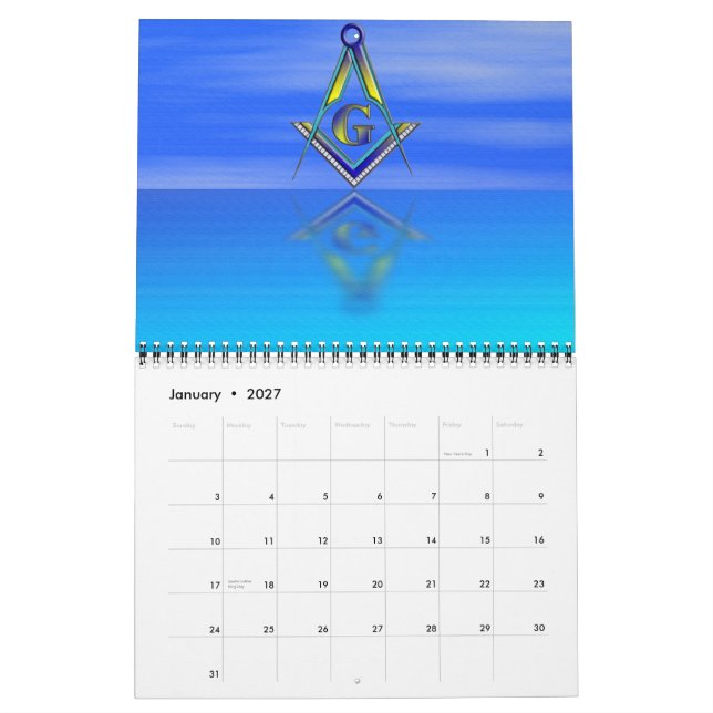 BLUE LODGE Calendar (Jan 2027)