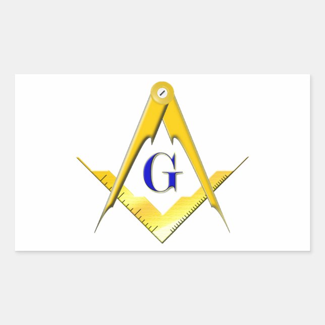 Blue Lodge Square & Compasses Sticker (Front)