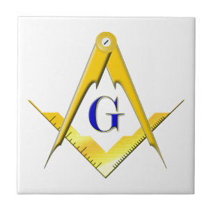 Blue Lodge Square & Compasses Tile