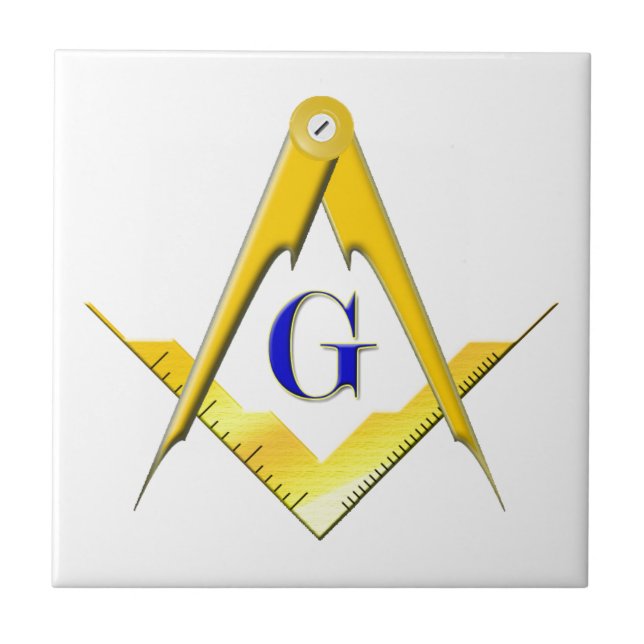 Blue Lodge Square & Compasses Tile (Front)