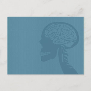blue logicskull postcard