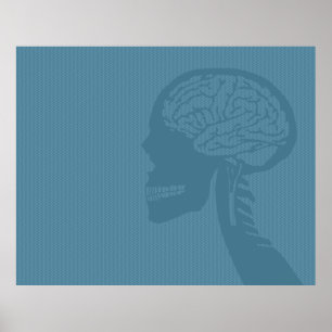 blue logicskull poster