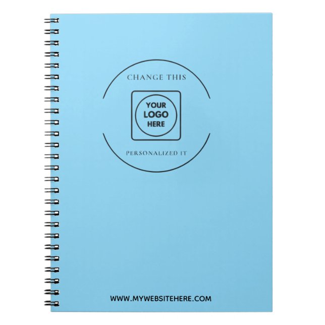 Blue Logo Website Branding Business Gift notebook (Front)