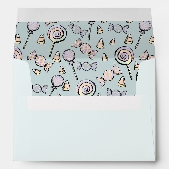 Blue Lollipop Candy Return Address Envelope (Back (Bottom))