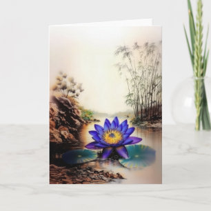 Blue Lotus Emerging from Muddy Waters (Vietnamese) Note Card
