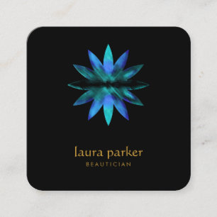 Blue Lotus Flower Healing Therapy Yoga Holistic Square Business Card
