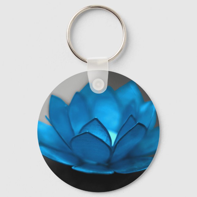 Blue Lotus Flower Keychain (Front)