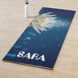 Blue lotus flower meditation yoga mat