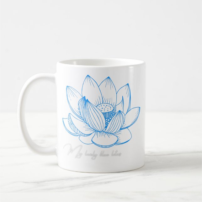 Blue Lotus Flower Mug (Left)