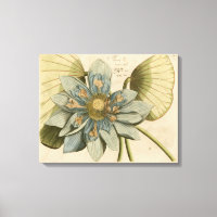 Blue Lotus Flower on Tan Background with Writing