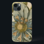 Blue Lotus Flower on Tan Background with Writing iPhone 13 Case<br><div class="desc">A beautiful blue lotus flower in full bloom is the focus of this piece. The yellow centre is almost hypnotizing in its glory. Add a little elegance to your home with this print!</div>