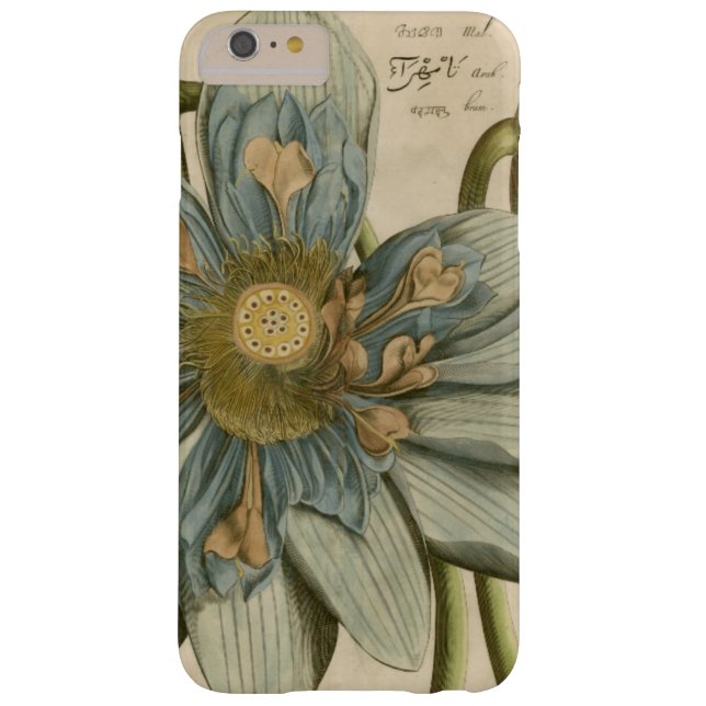 Blue Lotus Flower on Tan Background with Writing Case-Mate iPhone Case (Back)