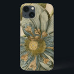 Blue Lotus Flower on Tan Background with Writing iPhone 13 Case<br><div class="desc">A beautiful blue lotus flower in full bloom is the focus of this piece. The yellow centre is almost hypnotizing in its glory. Add a little elegance to your home with this print!</div>
