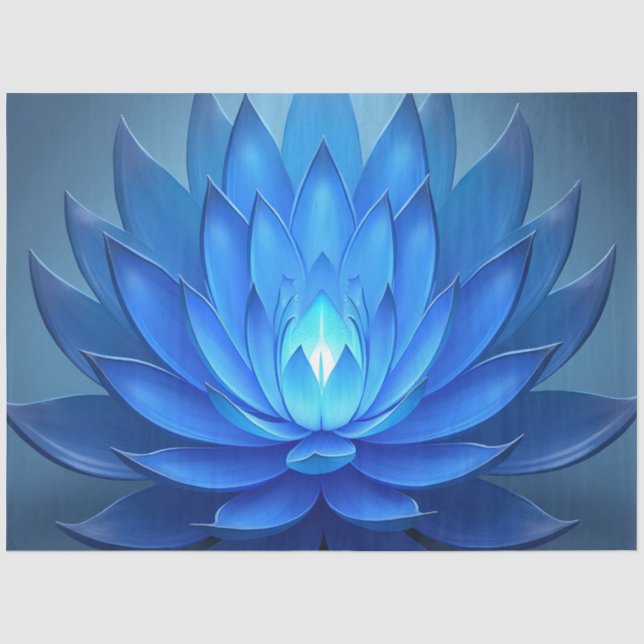 Blue Lotus Flower Spiritual Art Tissue Paper (Front)