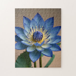 Blue Lotus Flower Spiritual Zen Art Jigsaw Puzzle