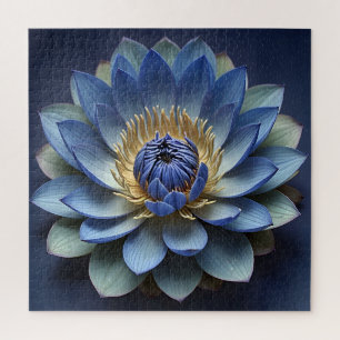 Blue Lotus Flower Spiritual Zen Art  Jigsaw Puzzle