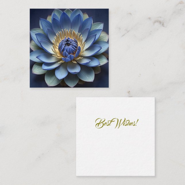 Blue Lotus Flower Spiritual Zen Art Personalized  Card (Front/Back)