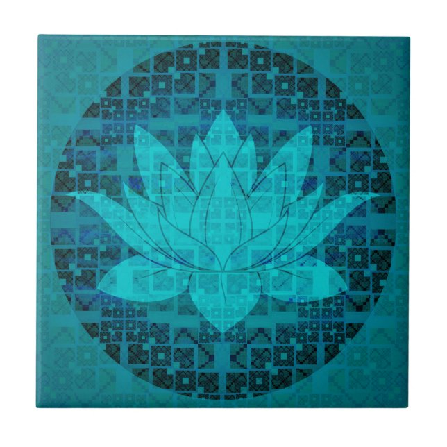 Blue Lotus Flower Tile (Front)
