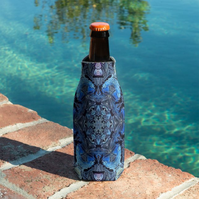 Blue Lotus Mandala - Bottle Coozie (In Situ Pool)