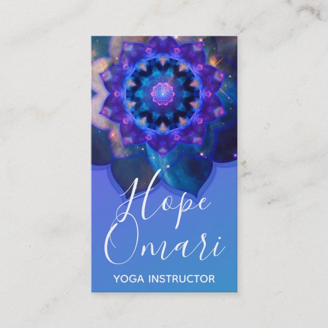 Blue Lotus Mandala Business Card (Front)