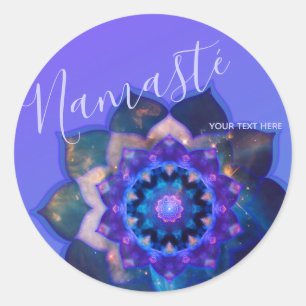 Blue Lotus Mandala Classic Round Sticker
