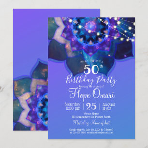 Blue Lotus Mandala Invitation