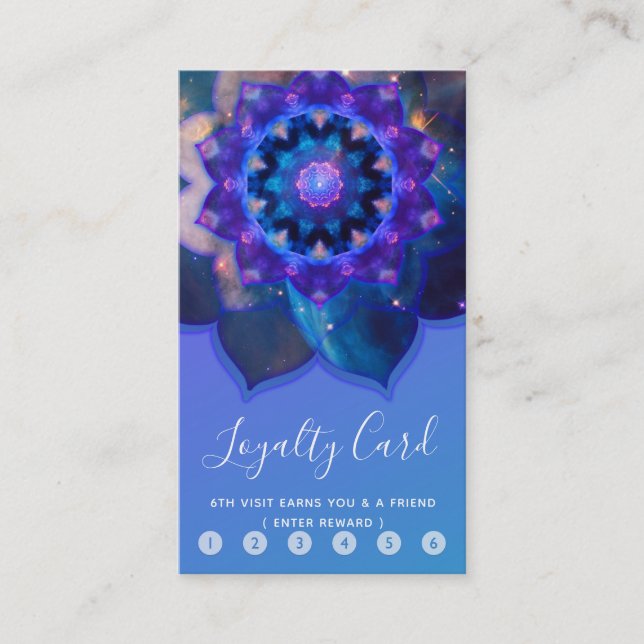 Blue Lotus Mandala Loyalty Card (Front)