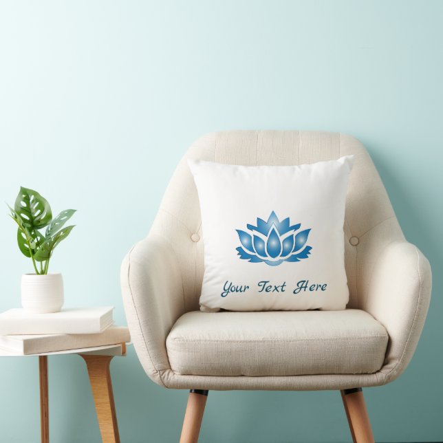 Blue Lotus Mind Body Spirit Personalized Pillow (Chair)
