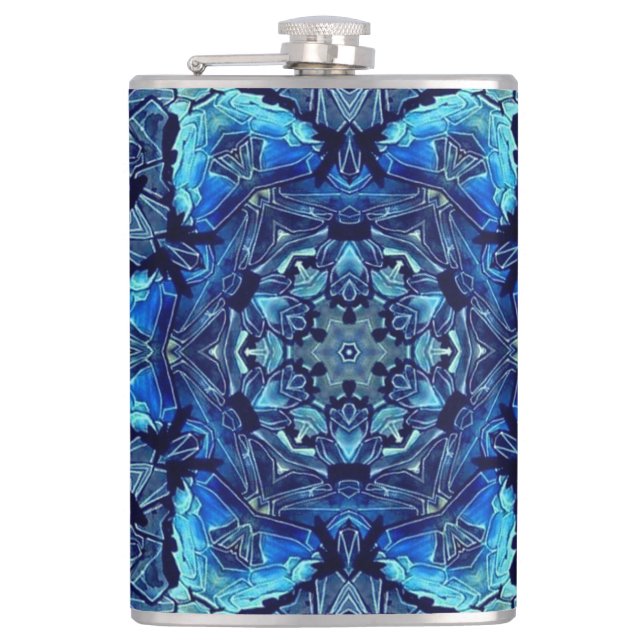 Blue Lotus Miroir Mandala Art - Flacon (Devant)