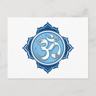 Blue Lotus Om Postcard