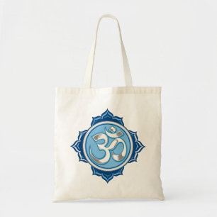 Blue Lotus Om Tote Bag