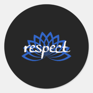 Blue Lotus Respect Classic Round Sticker