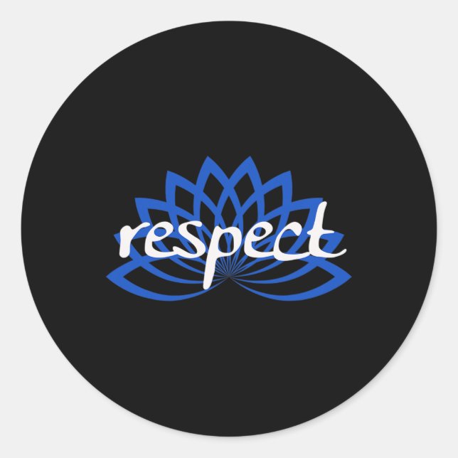 Blue Lotus Respect  Classic Round Sticker (Front)