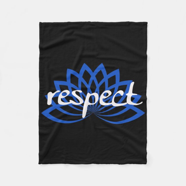 Blue Lotus Respect  Fleece Blanket (Front)