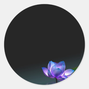 BLUE LOTUS SICKERS, personalize it Classic Round Sticker