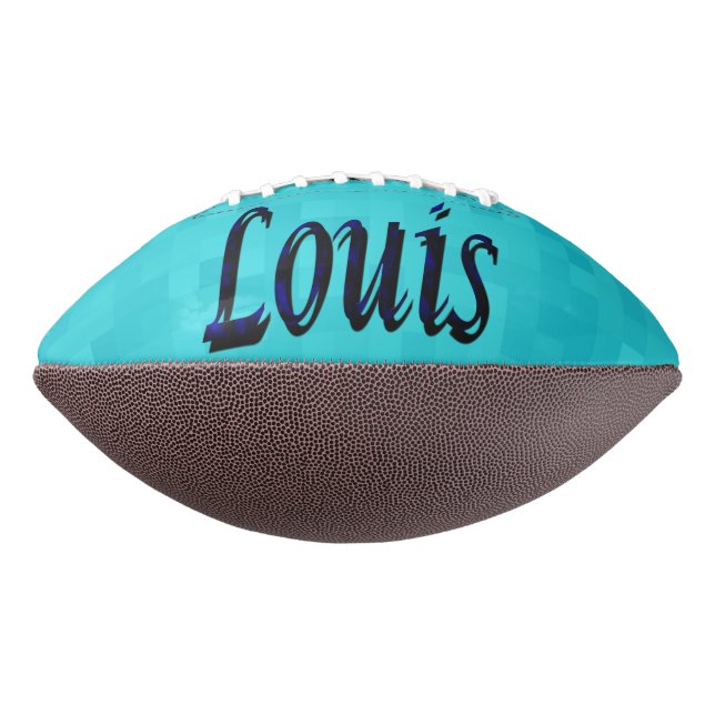 Blue Louis Name Logo, Football (Rotated 270)