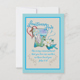 Blue Louisiana Love Note Cards